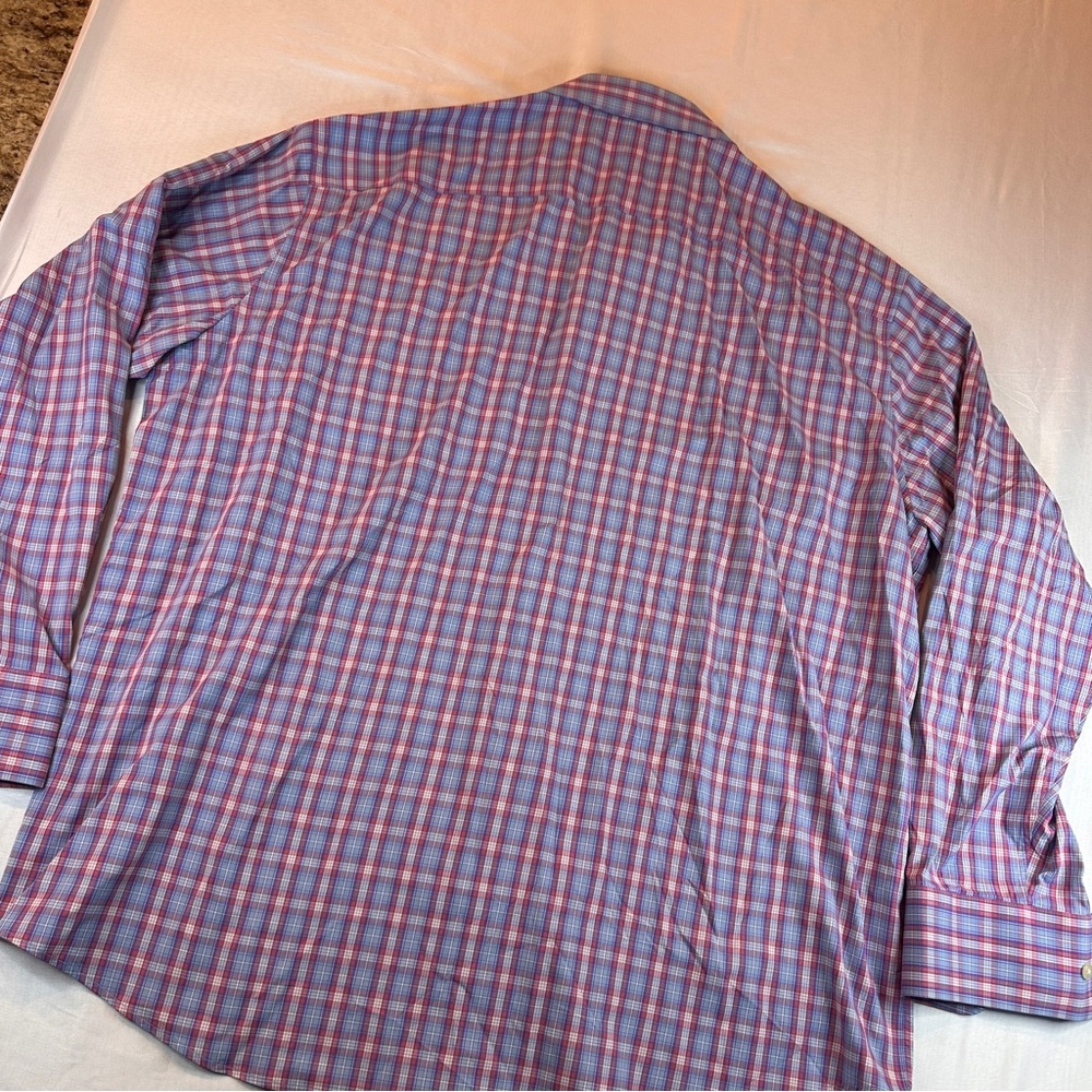 PETER MILLAR Summer Comfort Performance Shirt Men's XXL Blue/Red Check L/S - 494 - Picture 7 of 7